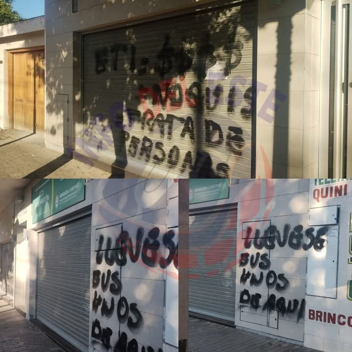 San Martín: Pintadas en oficinas de ETI