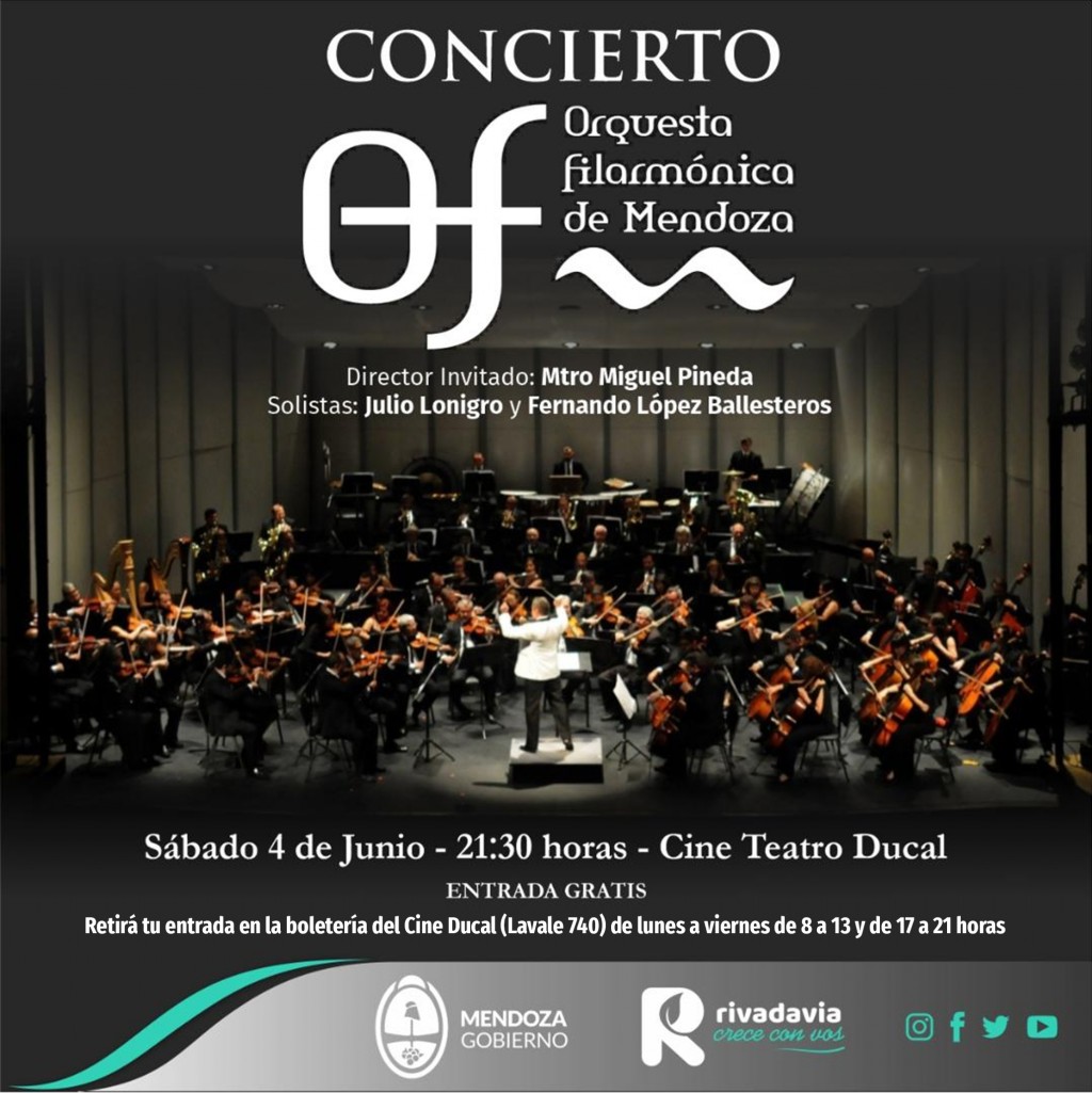 Concierto de la Orquesta Filarmónica de Mendoza en Rivadavia 