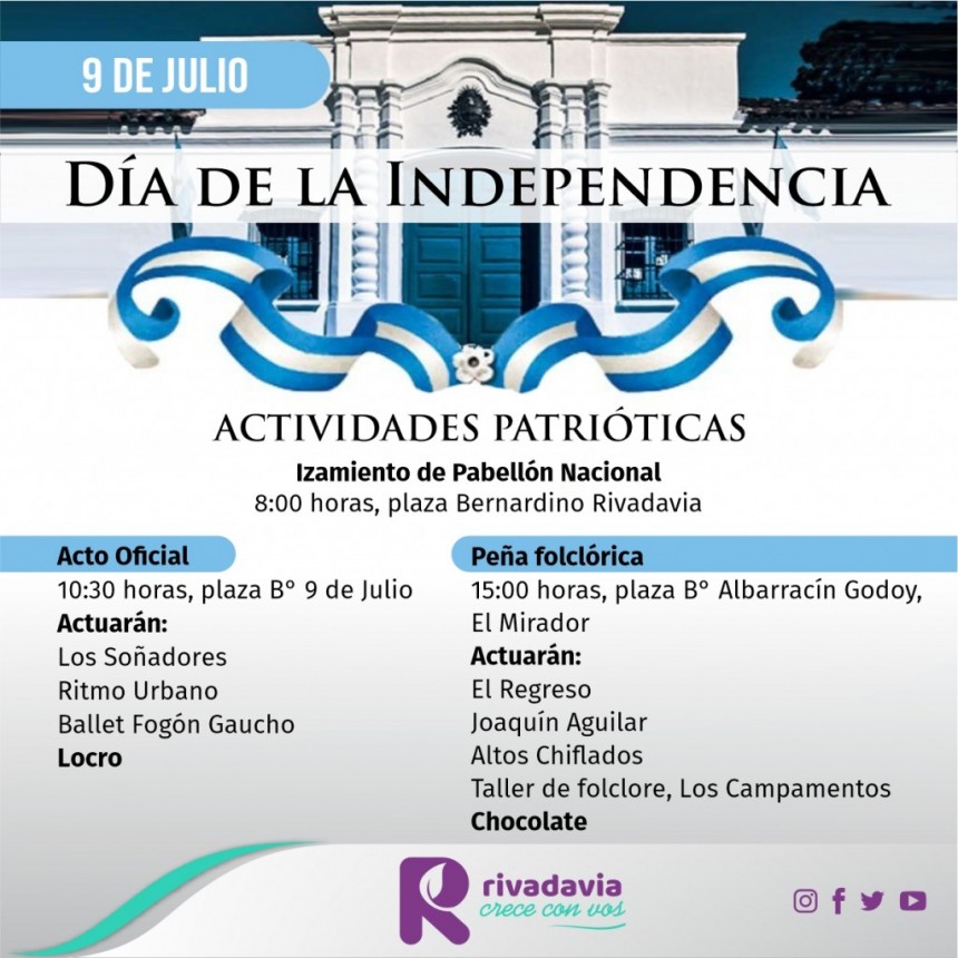 Rivadavia celebra el Día de la Independencia 