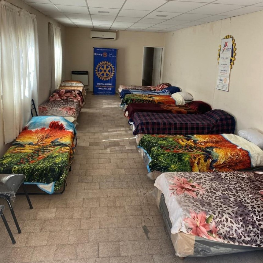 San Martín: Rotary Club extiende una mano a personas en situación de calle ante la ola de frío 