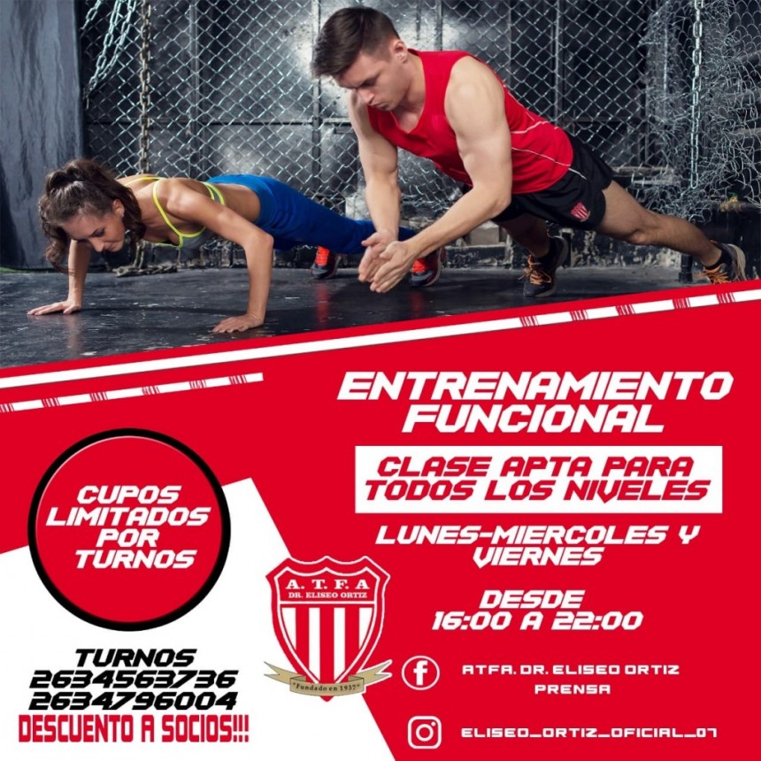 En Eliseo Ortiz: entrenamiento funcional 